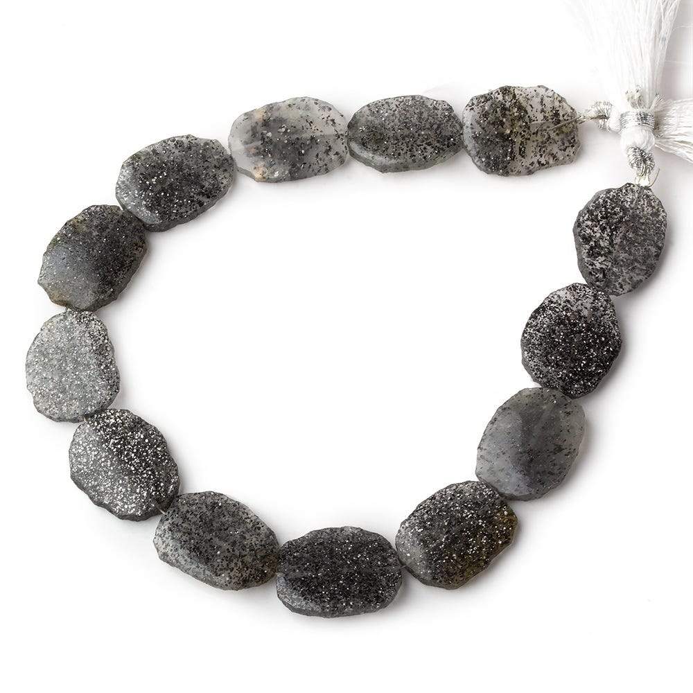 15x12-17x13mm Celestial Quartz freeform plain slices 8 inch 13 beads A