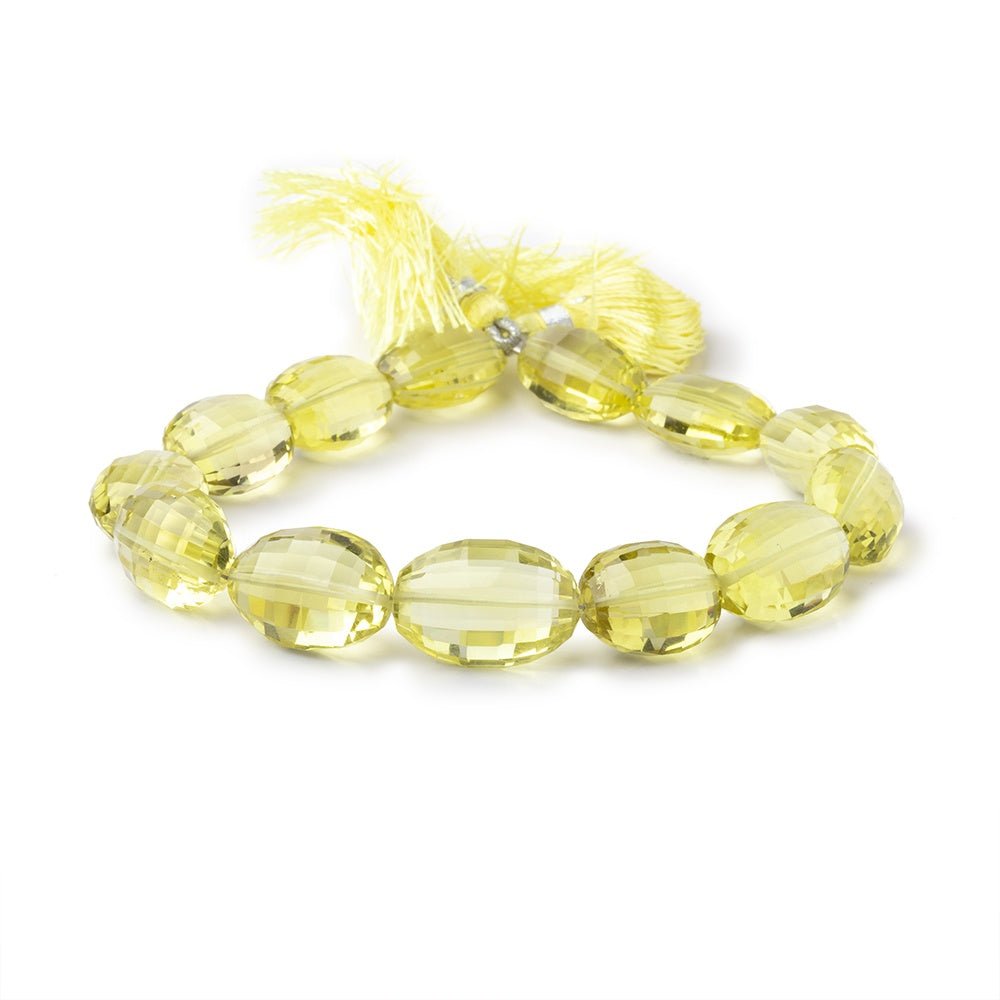15x12-18x13mm Lemon Quartz Faceted Ovals 8 inch 12 beads AA