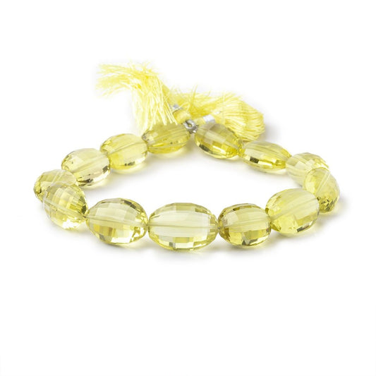 15x12-18x13mm Lemon Quartz Faceted Ovals 8 inch 12 beads AA