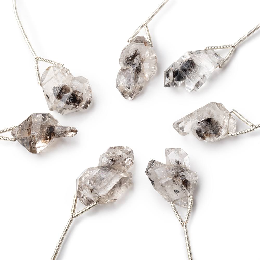 15x12-19x14mm Double Terminated Quartz Natural Crystal Focal 1 Bead