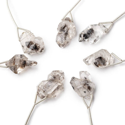 15x12-19x14mm Double Terminated Quartz Natural Crystal Focal 1 Bead