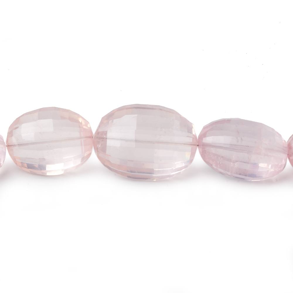 15x12-19x15mm Rose Quartz checkerboard faceted oval beads 16 inch 25 pcs AAA