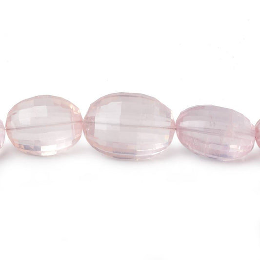 15x12-19x15mm Rose Quartz checkerboard faceted oval beads 16 inch 25 pcs AAA