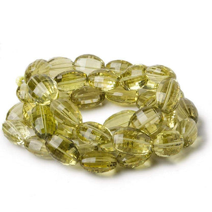 14x10-18x10mm Lemon Quartz Straight Drill Faceted Ovals 16 inch 28 pieces AA