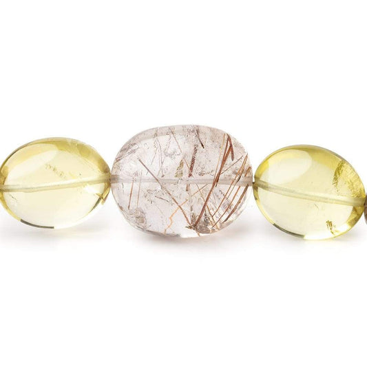 15x12-21x17mm Multi Gemstone Plain Oval Nuggets 15 inch 22 Beads