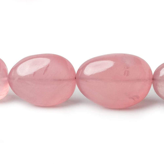 15x12-25x18mm Rose Quartz plain nuggets 18.5 inch 25 beads AAA