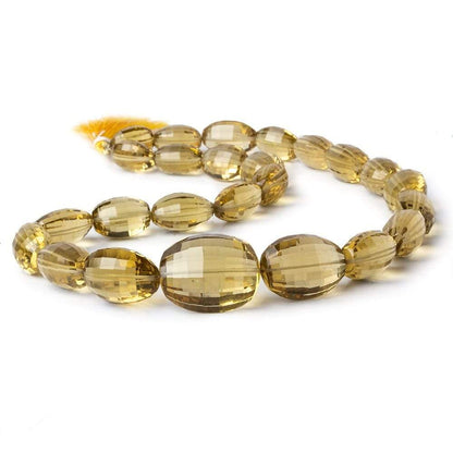 15x12-26x21mm Honey Quartz Checkerboard Faceted Ovals AAA Grade 25 beads