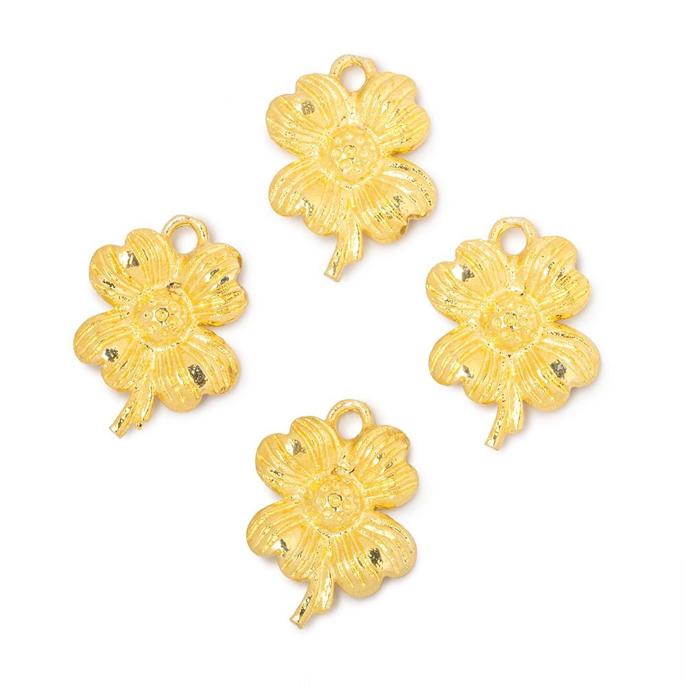 15x12mm Flower Pendant Charm Set of 4 pieces