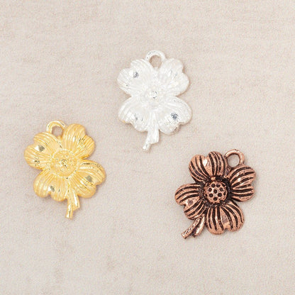 15x12mm Flower Pendant Charm Set of 4 pieces