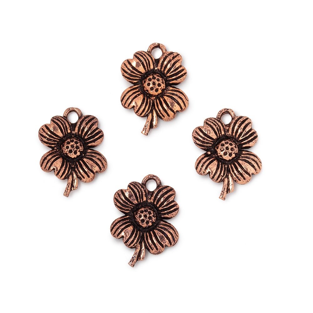 15x12mm Flower Pendant Charm Set of 4 pieces