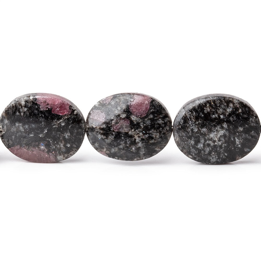 15x12mm Ruby Red Spinel in Biotite Plain Oval Beads 18 inch 31 pieces