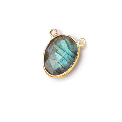 15x12mm Vermeil Bezel Labradorite Faceted Nugget Connector 1 piece