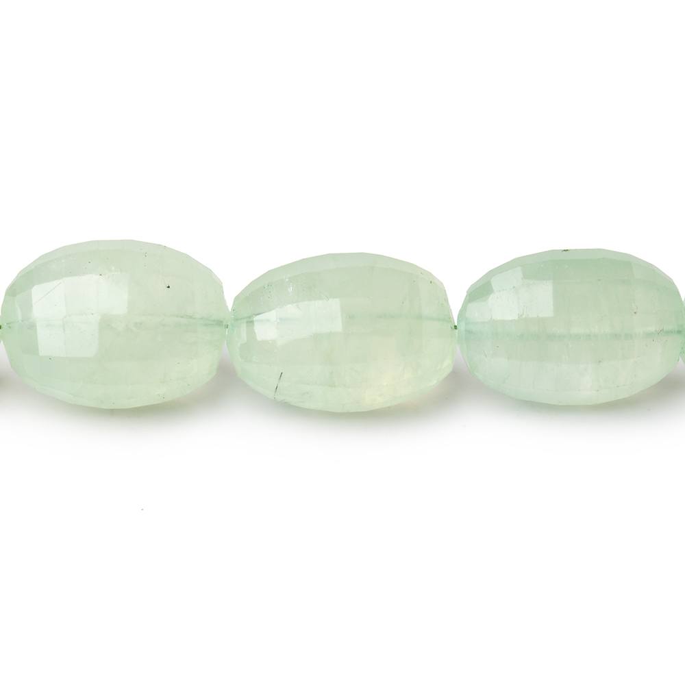 15x13-19x13mm Prehnite Checkerboard Faceted Oval Beads 14 inch 23 pieces