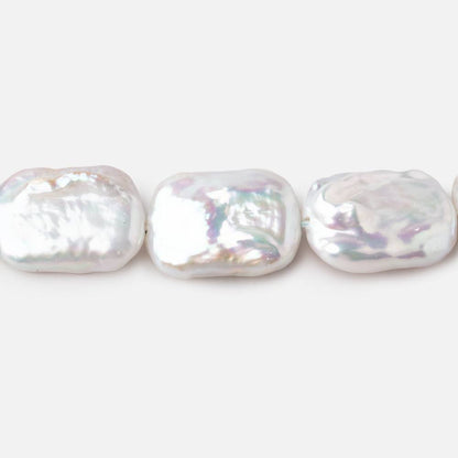 15x19mm Rosé White Rectangle Freshwater Pearls 16 inch 20 beads