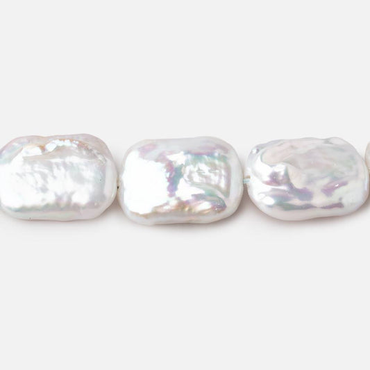 15x19mm Rosé White Rectangle Freshwater Pearls 16 inch 20 beads