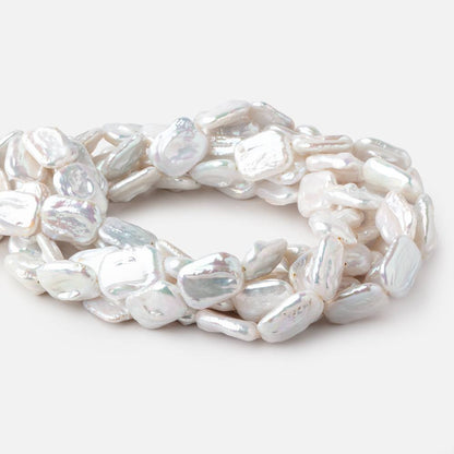 15x19mm Rosé White Rectangle Freshwater Pearls 16 inch 20 beads