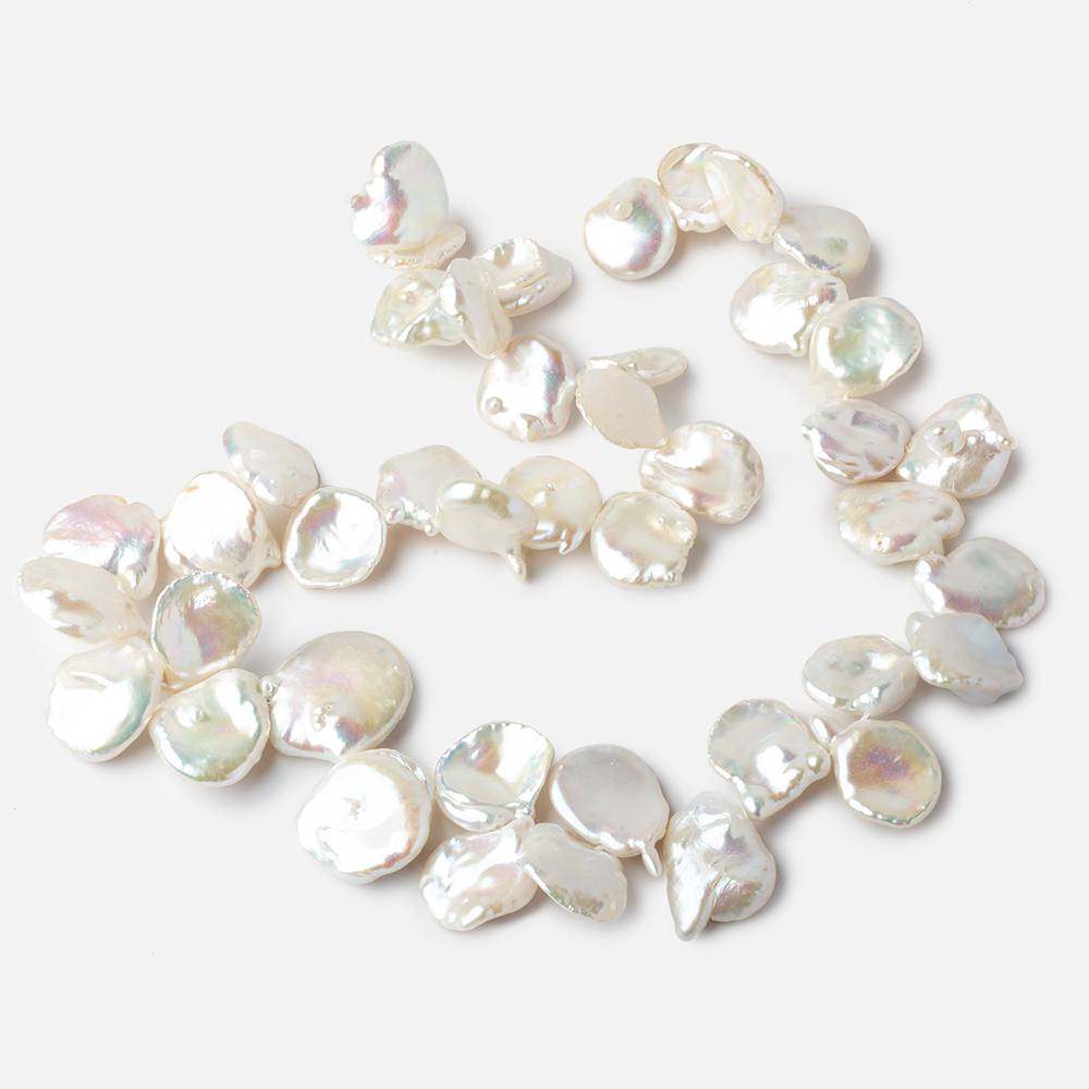 15x13-21x18mm Off White Top Drilled Keshi Freshwater Pearl 16 inch 37 pcs AAA