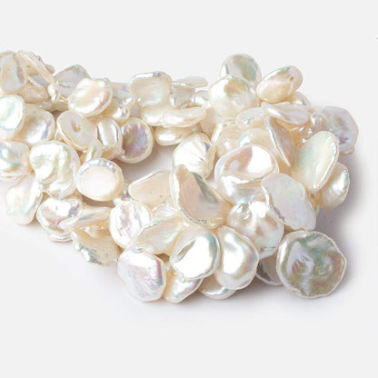15x13-21x18mm Off White Top Drilled Keshi Freshwater Pearl 16 inch 37 pcs AAA