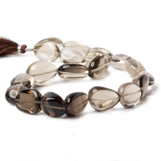 15x13-22x15mm Shaded Smoky Quartz plain nugget beads 14 inch 20 pieces AA