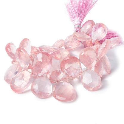 15x13-27x17mm Rose Quartz Faceted Pear Beads 8 inch 33 pieces