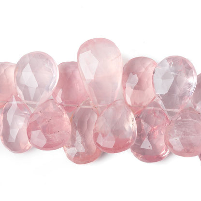 15x13-27x17mm Rose Quartz Faceted Pear Beads 8 inch 33 pieces