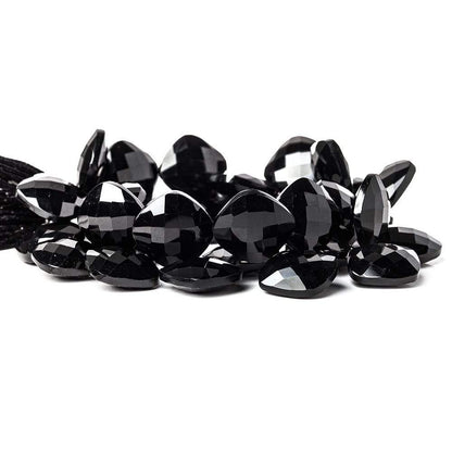 15.5x15.5mm Black Onyx corner drilled faceted pillow beads 8 inch 34 pieces AAA