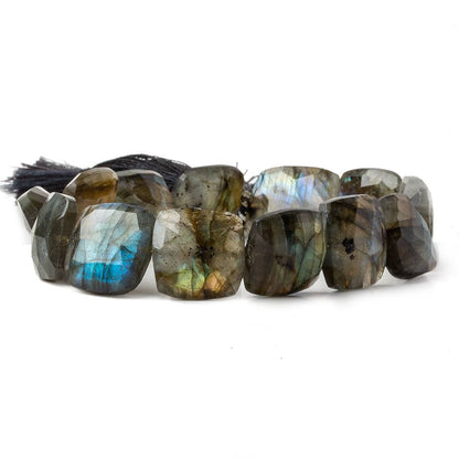 15x15-16x16mm Labradorite faceted square cushion beads 8 inch 13 pieces
