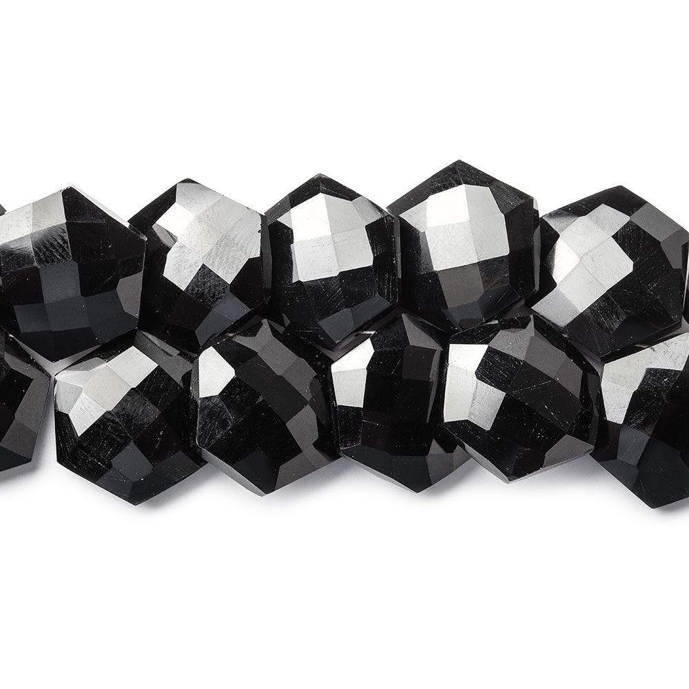 15x15mm Black Onyx faceted hexagon beads 7 inch 31 pieces AAA