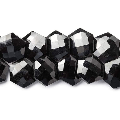15x15mm Black Onyx faceted hexagon beads 7 inch 31 pieces AAA