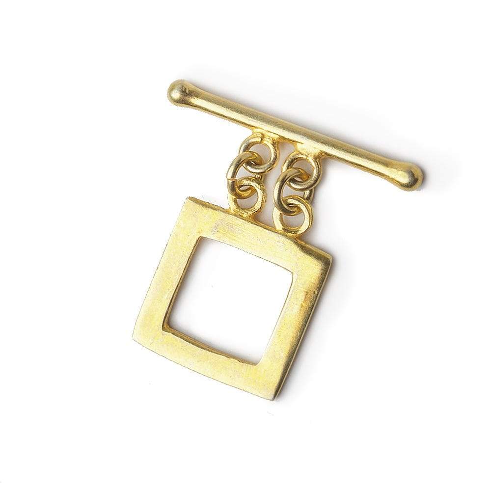 15x15mm Vermeil Square Double Strand Toggle 1 piece
