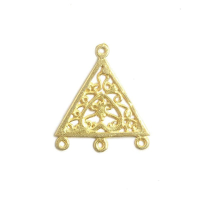 15x15mm Vermeil Trillion With Scroll Heart - Spacer Chandeliar Set of 2