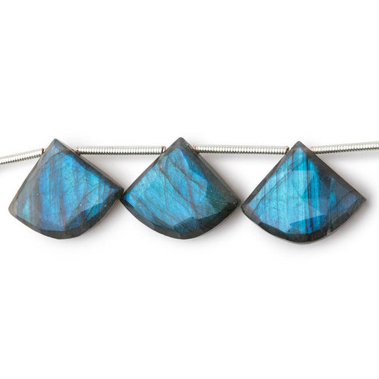 15x18-16x19mm Labradorite Faceted Fan Beads 7 inch 9 pieces