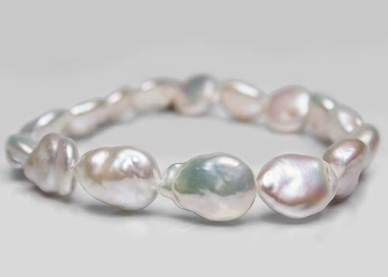 15x19-20x15mm Off White Straight Drill Baroque Freshwater Pearl 16 inch 21 pcs