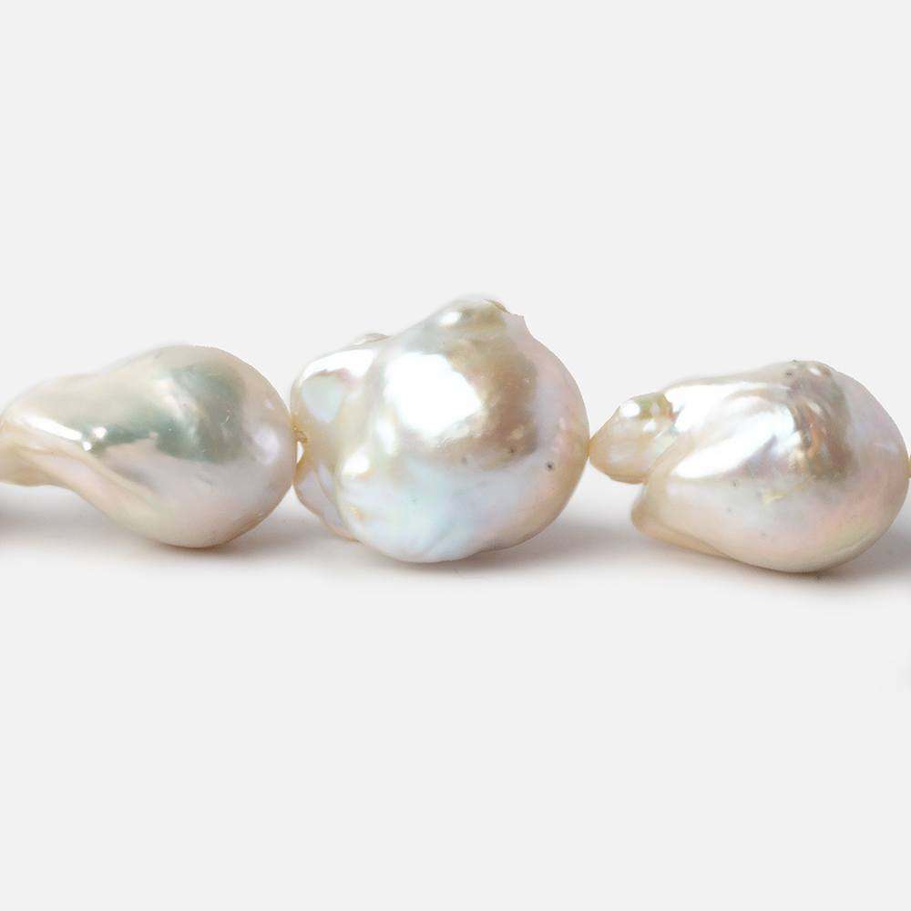 15x2-19x15mm Off White Ultra Baroque Freshwater Pearl 15.5 inch 20 pcs