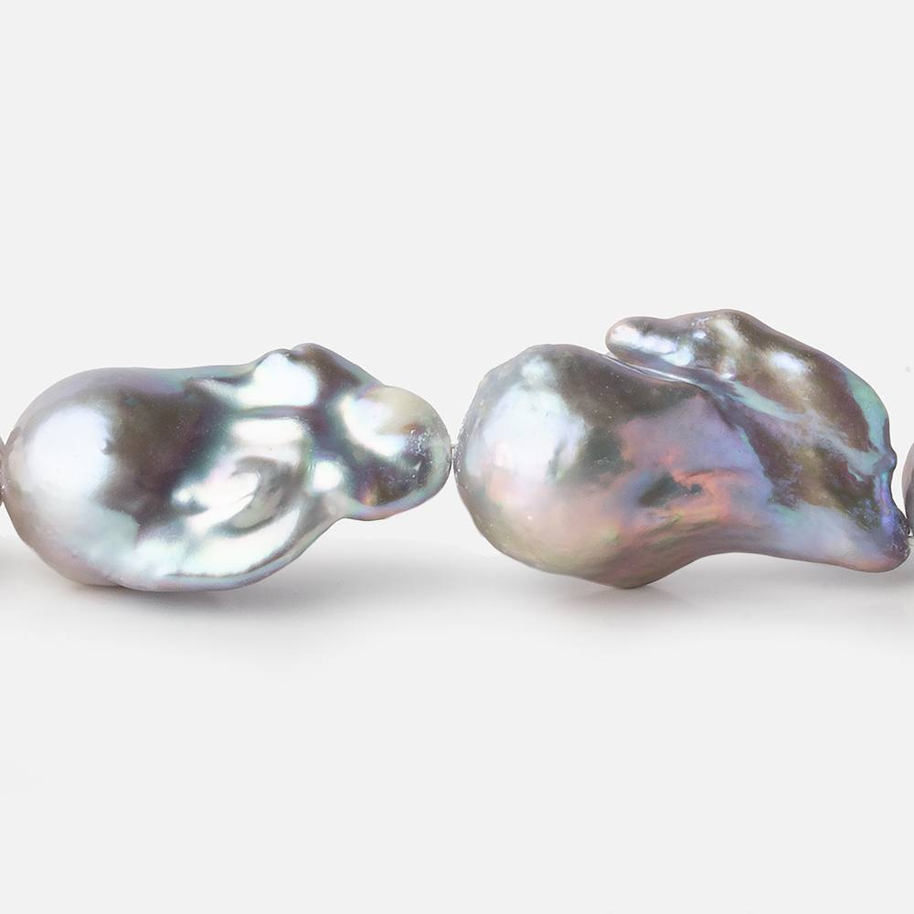 15x27-19x36mm Silver Rose' Ultra Baroque Freshwater Pearl 16 inch 13 pieces A