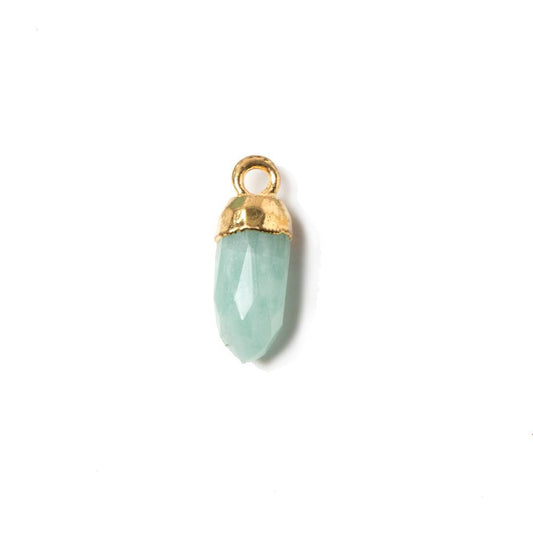 15x5mm Gold Leafed Amazonite Spike Pendant 1 piece