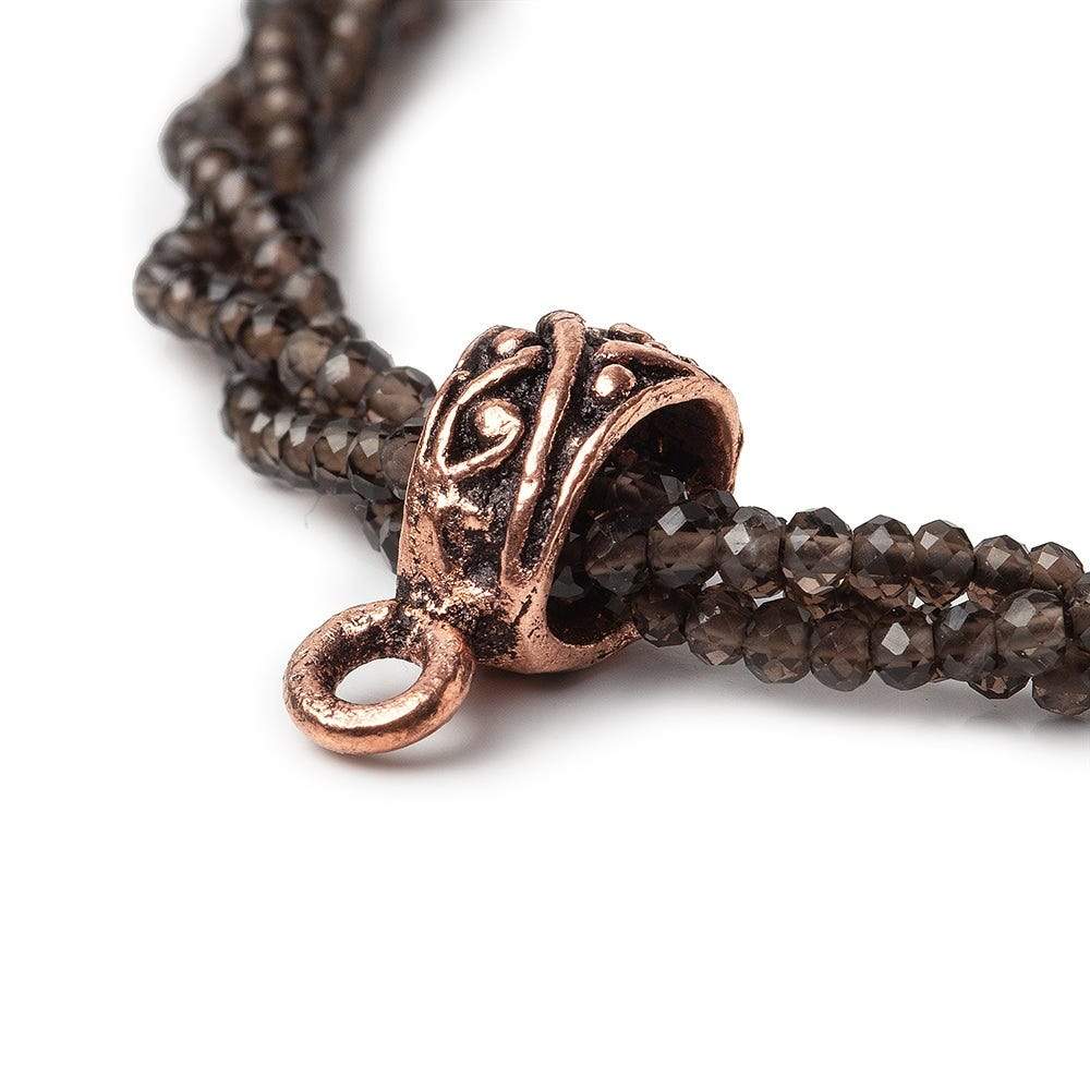 15x6mm Art Deco Antiqued Copper Bail Finding Set of 4