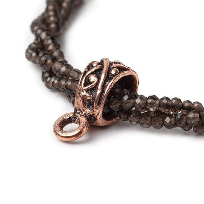 15x6mm Art Deco Antiqued Copper Bail Finding Set of 4