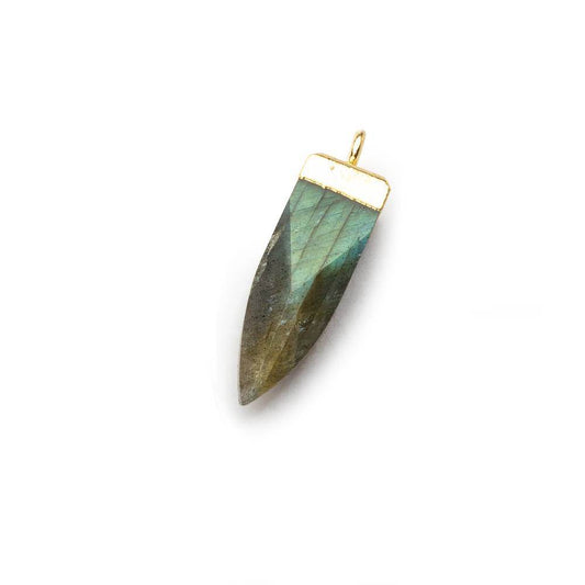 15x6mm Gold Leafed Labradorite plain oblisk spike Pendant 1 focal bead