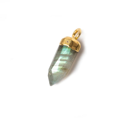 15x6mm Gold Leafed Labradorite Spike Pendants 1 piece