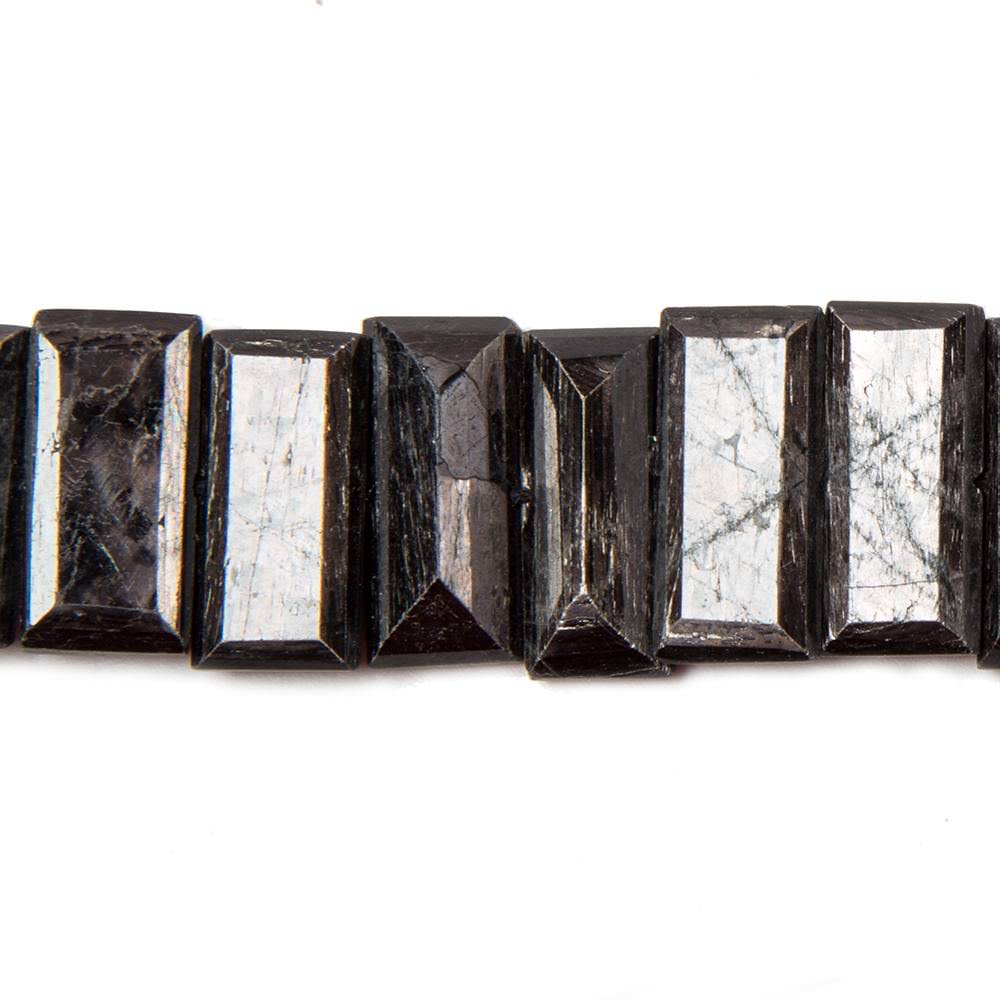 15x7-16x8mm Hypersthene side drilled rectangular emerald cuts 8 inch 27 beads