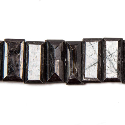 15x7-16x8mm Hypersthene side drilled rectangular emerald cuts 8 inch 27 beads