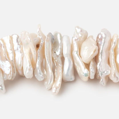 15x7-24x14mm Cream Center Drill Biwa Freshwater Pearls 15 inch 110 beads