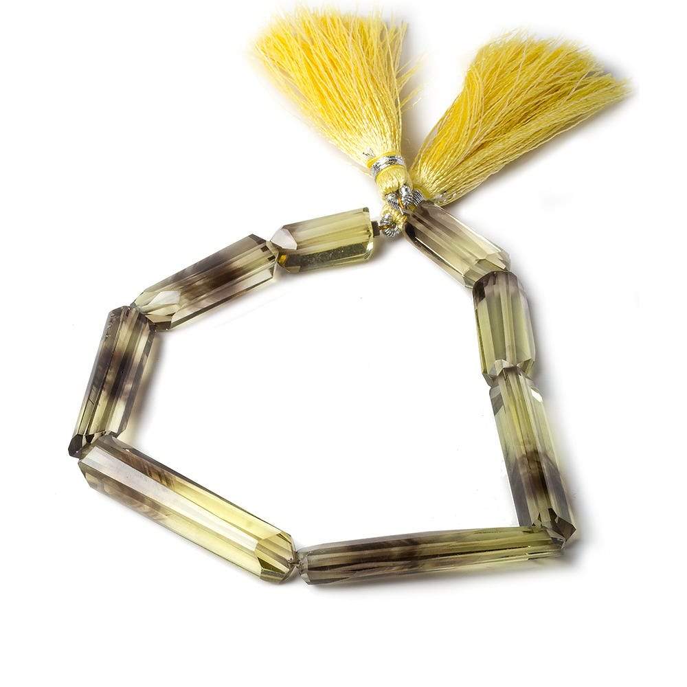 15x7-35x6mm BiColor Quartz faceted elongated tubes 8 inch 8 beads AAA Grade