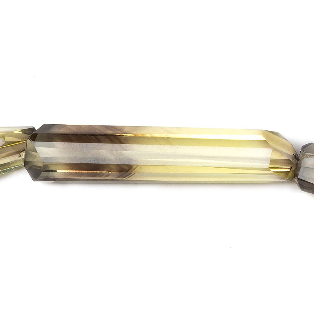 15x7-35x6mm BiColor Quartz faceted elongated tubes 8 inch 8 beads AAA Grade