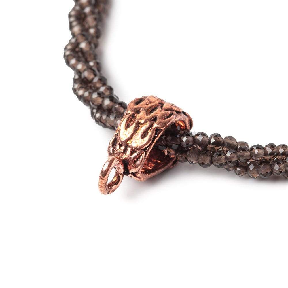 15x7mm Copper Bail with Bark Pattern Set of 4