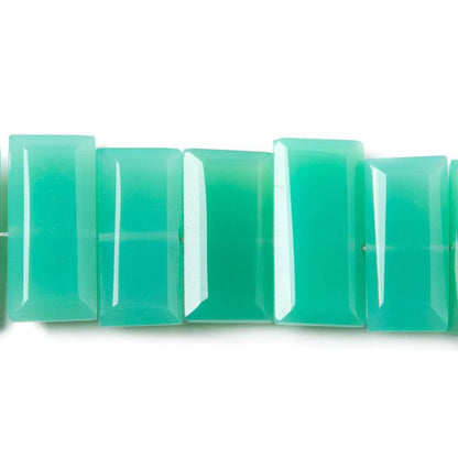 15x7mm Mint Green Chalcedony Emerald Cut Top Drilled Beads 8 in. 27 pieces