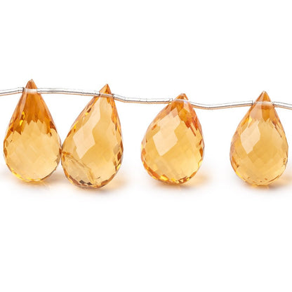 15x9-18x10mm Madeira Citrine Faceted Tear Drop Beads 7 inch 13 pieces AAA