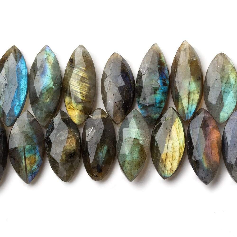 15x9-19x9mm Labradorite faceted marquise beads 7.5 inch 40 pieces