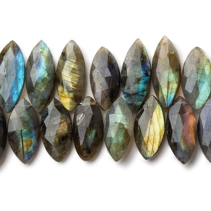 15x9-19x9mm Labradorite faceted marquise beads 7.5 inch 40 pieces